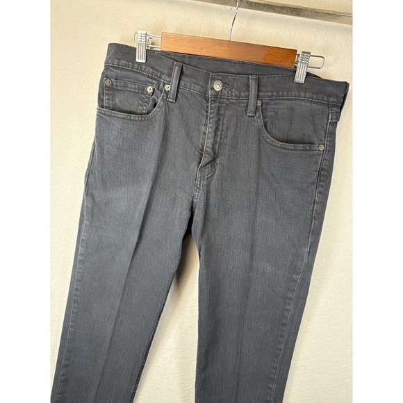 Levi's 511 Slim Fit Jeans Black Wash Denim Pants Women's Size 32x32 Small Stains - Picture 1 of 14